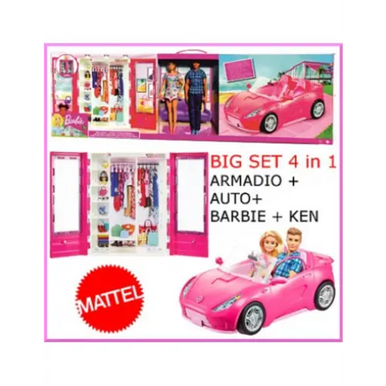 BARBIE Playset Armadio dei Sogni con auto e bambole